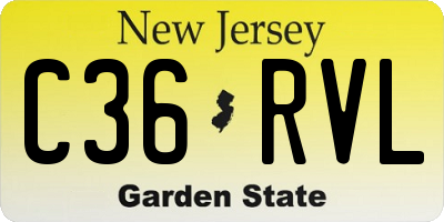 NJ license plate C36RVL