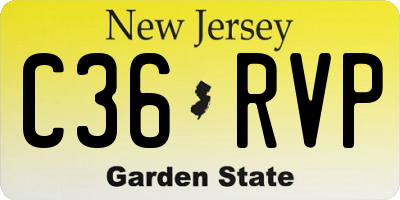NJ license plate C36RVP