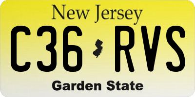 NJ license plate C36RVS