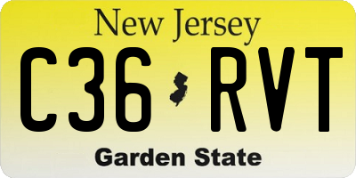 NJ license plate C36RVT