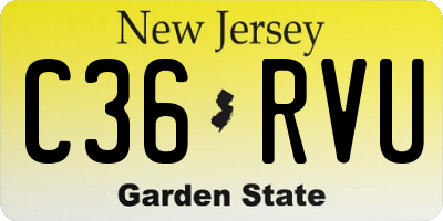 NJ license plate C36RVU