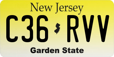 NJ license plate C36RVV