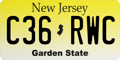 NJ license plate C36RWC