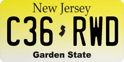 NJ license plate C36RWD