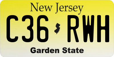 NJ license plate C36RWH