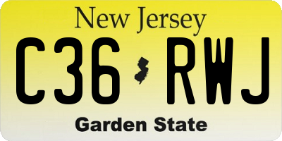 NJ license plate C36RWJ