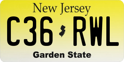 NJ license plate C36RWL