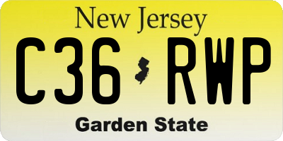 NJ license plate C36RWP