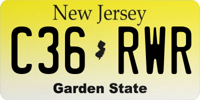 NJ license plate C36RWR