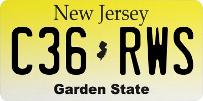 NJ license plate C36RWS