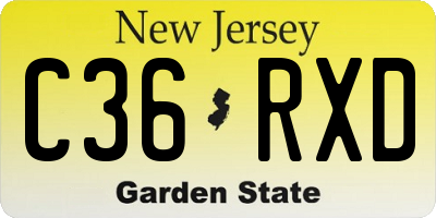 NJ license plate C36RXD
