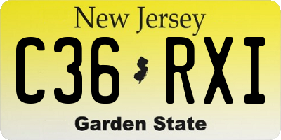 NJ license plate C36RXI