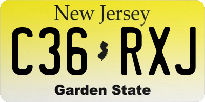NJ license plate C36RXJ
