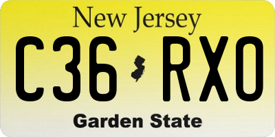NJ license plate C36RXO