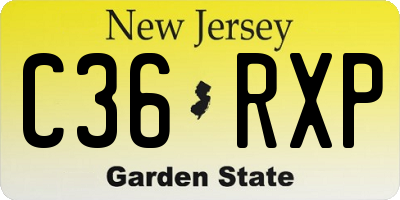 NJ license plate C36RXP