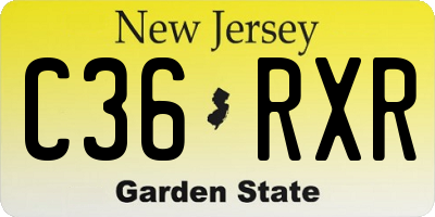 NJ license plate C36RXR