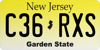 NJ license plate C36RXS
