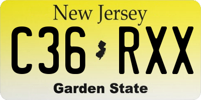 NJ license plate C36RXX