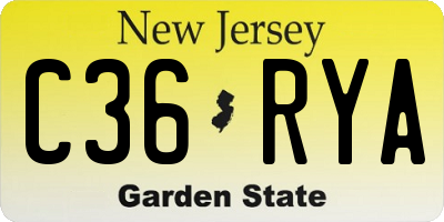 NJ license plate C36RYA