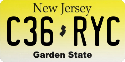 NJ license plate C36RYC