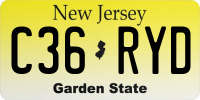 NJ license plate C36RYD