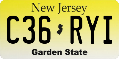 NJ license plate C36RYI