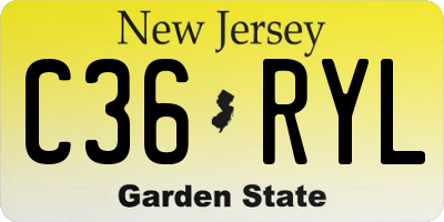NJ license plate C36RYL