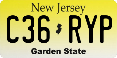 NJ license plate C36RYP