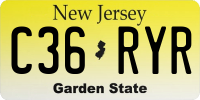 NJ license plate C36RYR