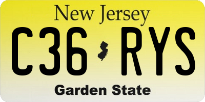 NJ license plate C36RYS