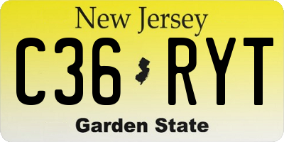NJ license plate C36RYT