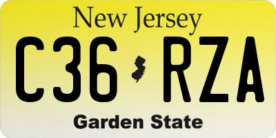 NJ license plate C36RZA