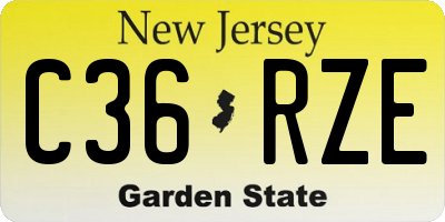 NJ license plate C36RZE