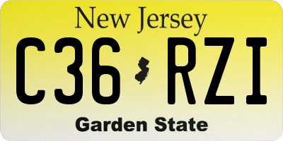 NJ license plate C36RZI