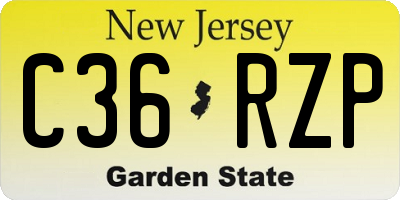 NJ license plate C36RZP