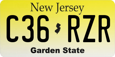 NJ license plate C36RZR