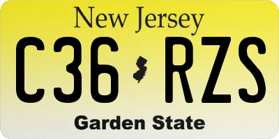 NJ license plate C36RZS