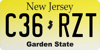NJ license plate C36RZT