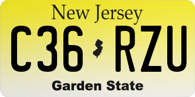 NJ license plate C36RZU