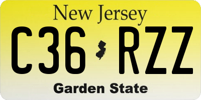 NJ license plate C36RZZ