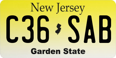 NJ license plate C36SAB