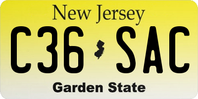 NJ license plate C36SAC