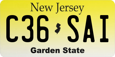 NJ license plate C36SAI