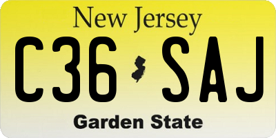 NJ license plate C36SAJ