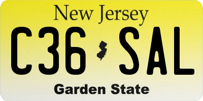 NJ license plate C36SAL