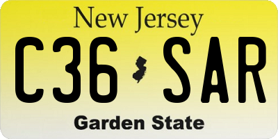 NJ license plate C36SAR