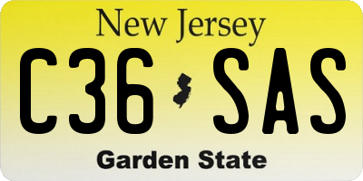 NJ license plate C36SAS