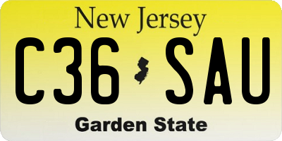 NJ license plate C36SAU