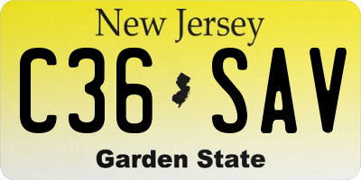 NJ license plate C36SAV