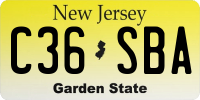 NJ license plate C36SBA